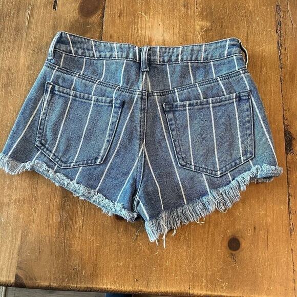 Pacsun Denim Women's Striped Festival Shorts Mini Sz. 26, 90's Cutoff #A1159 - Picture 10 of 10